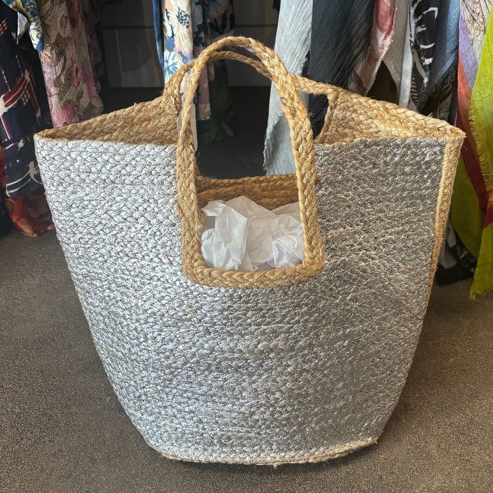 Boheme Woven Silver Shoulder Tote